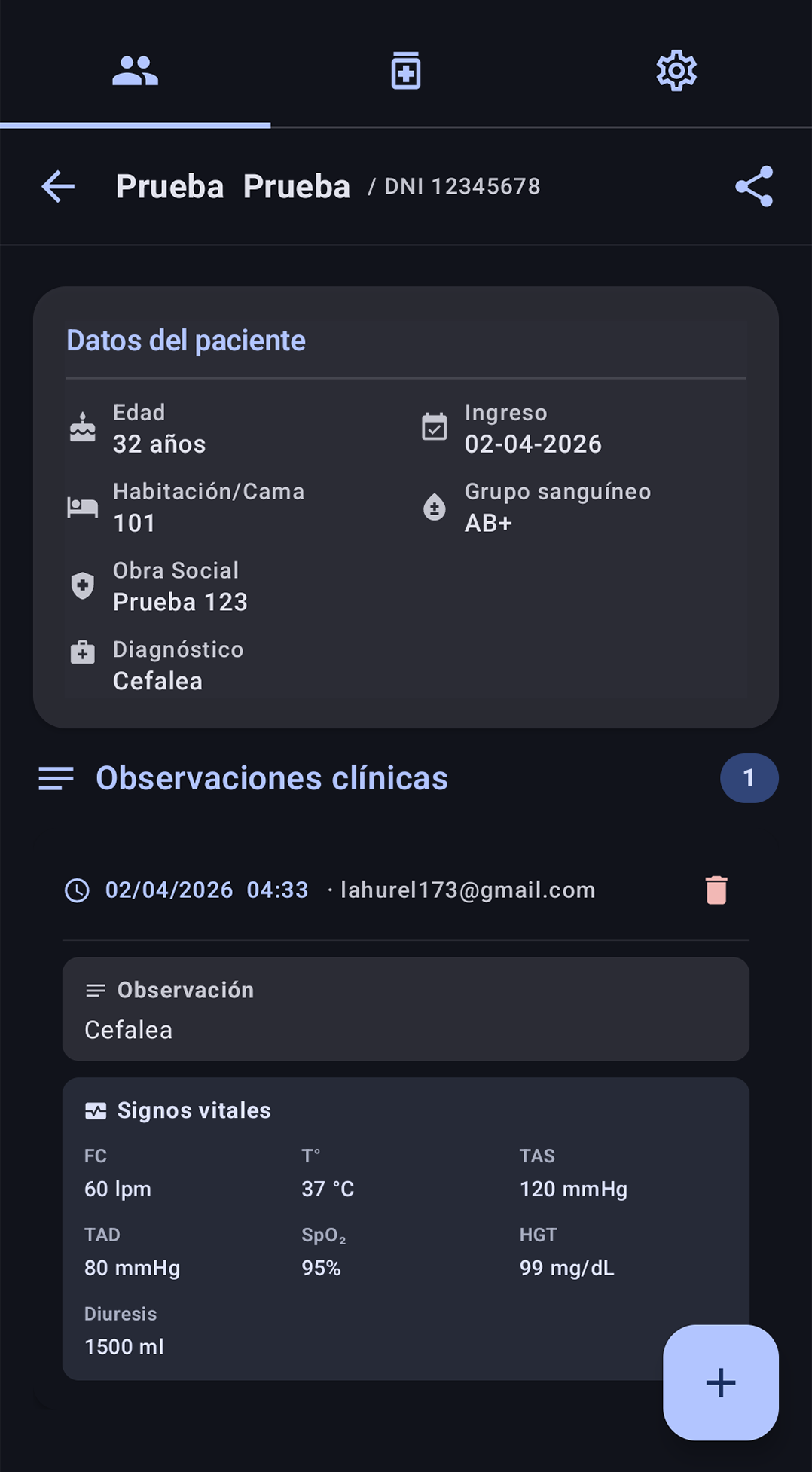 Captura de la app movil MedSync 3